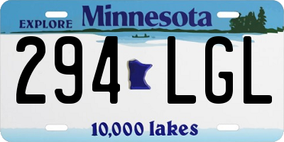 MN license plate 294LGL