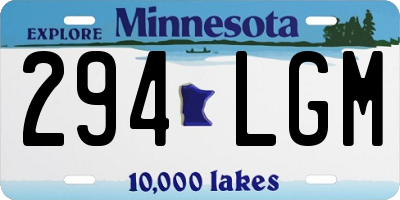 MN license plate 294LGM
