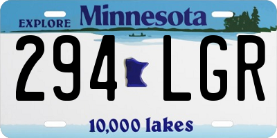 MN license plate 294LGR