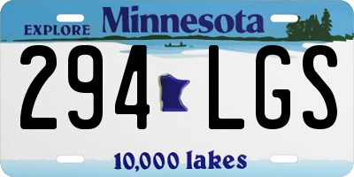 MN license plate 294LGS