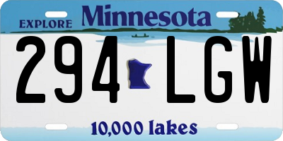MN license plate 294LGW