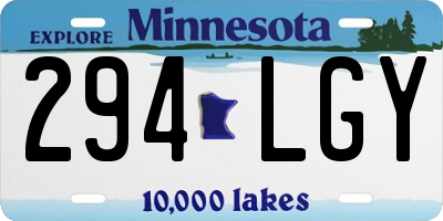 MN license plate 294LGY