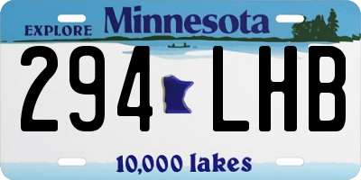 MN license plate 294LHB