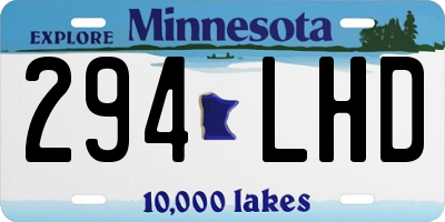 MN license plate 294LHD