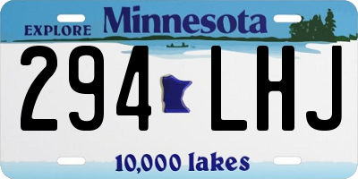 MN license plate 294LHJ