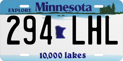 MN license plate 294LHL