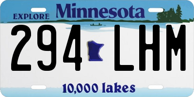 MN license plate 294LHM