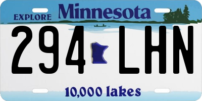 MN license plate 294LHN