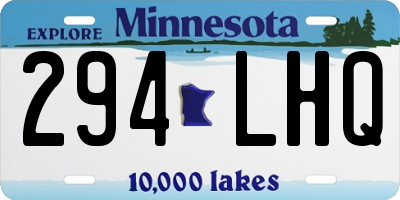 MN license plate 294LHQ