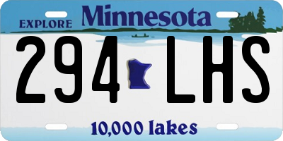 MN license plate 294LHS