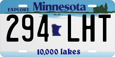 MN license plate 294LHT