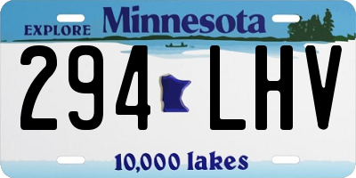 MN license plate 294LHV