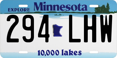 MN license plate 294LHW