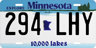 MN license plate 294LHY