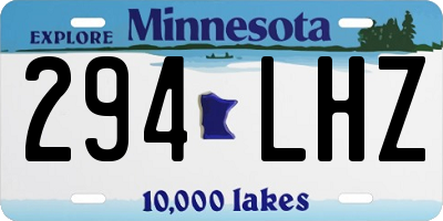 MN license plate 294LHZ
