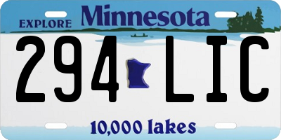 MN license plate 294LIC