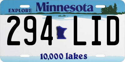 MN license plate 294LID