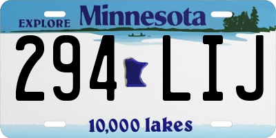 MN license plate 294LIJ