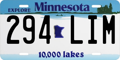 MN license plate 294LIM