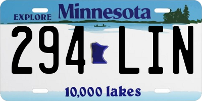 MN license plate 294LIN