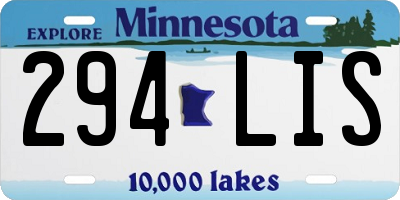 MN license plate 294LIS