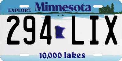 MN license plate 294LIX