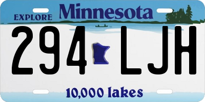 MN license plate 294LJH