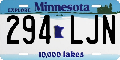 MN license plate 294LJN