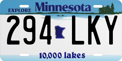 MN license plate 294LKY