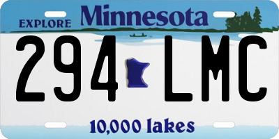 MN license plate 294LMC