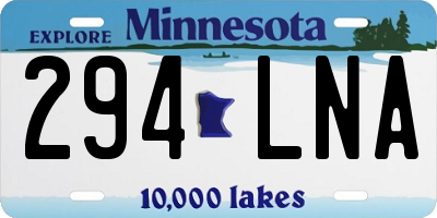MN license plate 294LNA