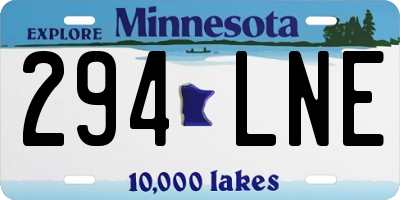 MN license plate 294LNE