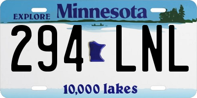MN license plate 294LNL