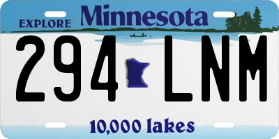 MN license plate 294LNM
