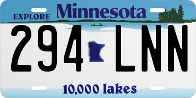 MN license plate 294LNN