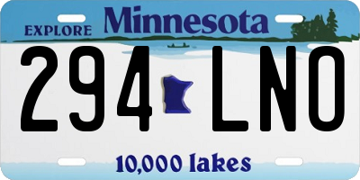 MN license plate 294LNO