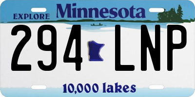 MN license plate 294LNP