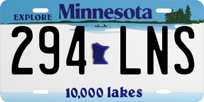 MN license plate 294LNS