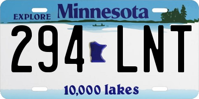 MN license plate 294LNT