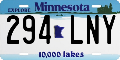 MN license plate 294LNY