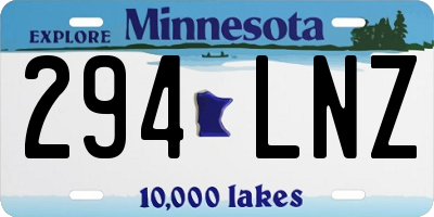 MN license plate 294LNZ