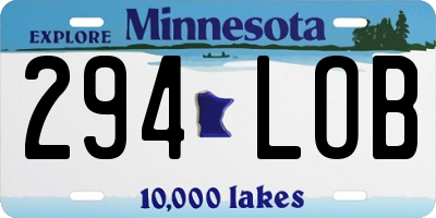 MN license plate 294LOB