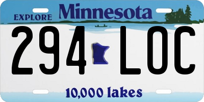 MN license plate 294LOC