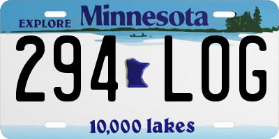 MN license plate 294LOG