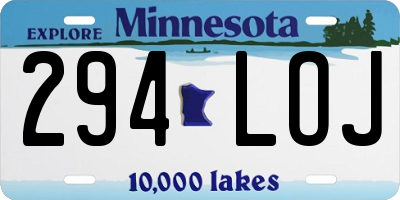 MN license plate 294LOJ