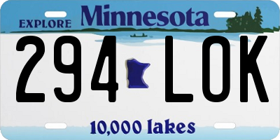 MN license plate 294LOK