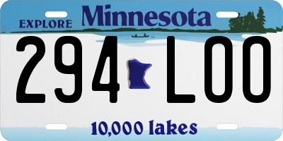 MN license plate 294LOO