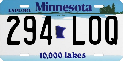 MN license plate 294LOQ