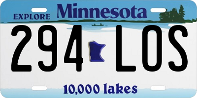 MN license plate 294LOS