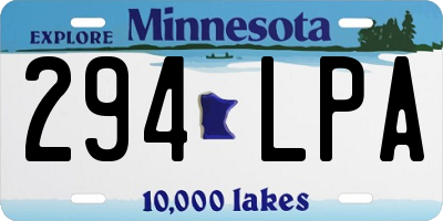 MN license plate 294LPA